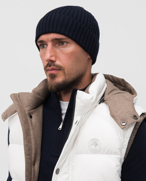 Cashmere&Whiskey Синяя шапка из шерсти мериноса 201