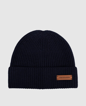 Trussardi Синя шапка з вовною з логотипом E603C000002NXHK04K98