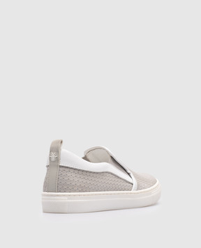 Christian Dior Дитячі сірі шкіряні сліпони 8EBS25SHOE