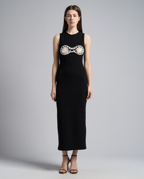 Magda Butrym Чорна сукня з аплікацією DRESS05207524