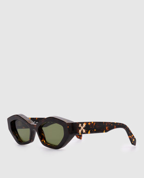 Off-White Коричневые солнцезащитные очки Hilo OERI144S25PLA001