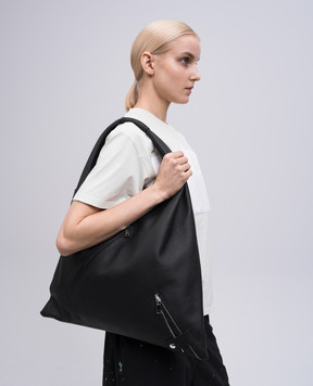 Maison Margiela MM6 Чорна шкіряна сумка-хобо Classic Medium S54WD0039P8429
