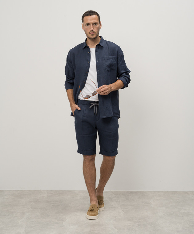 Cashmere&Whiskey Коричневі шорти з льону 2555 зображення 2