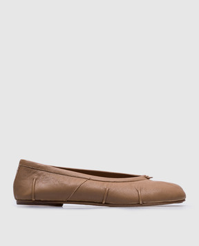 Maison Margiela Коричневые кожаные балетки Tabi S58WZ0127P6378