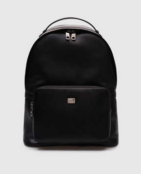 Dolce&Gabbana Чорний шкіряний рюкзак з логотипом BM2385AV956