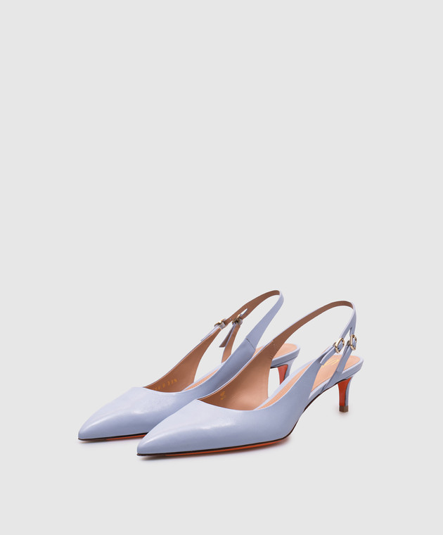 Santoni Блакитні шкіряні слінгбеки WDLQ71407HA2NSZA зображення 2