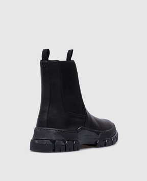 Max Mara Weekend Черные кожаные челси ELLISSE с логотипом ELLISSE