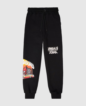 Sprayground Детские утепленные черные джогеры Vandals Squad SPY1348G