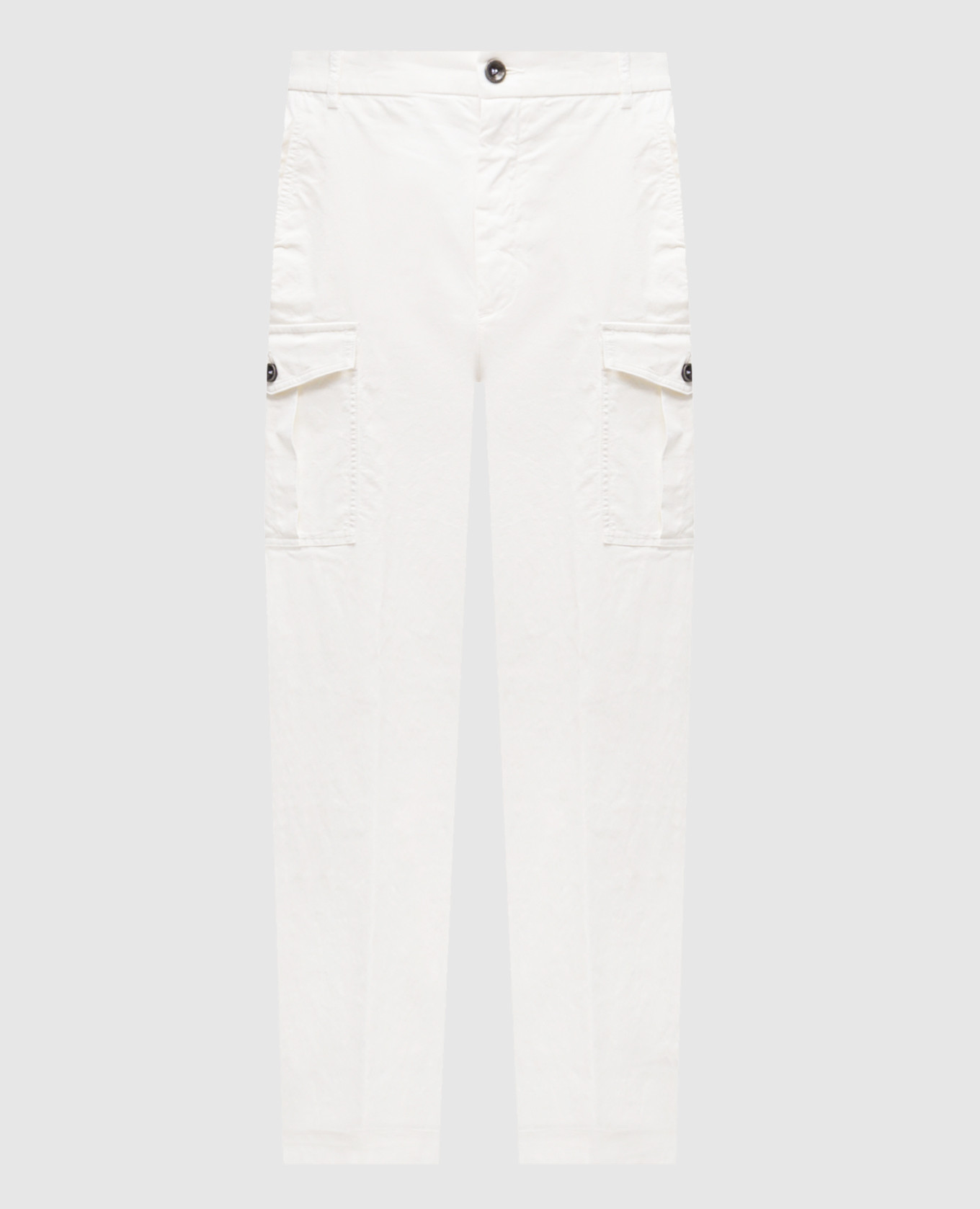 

Белый карго с логотипом, Зауженные брюки