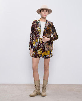 Christian Dior Коричневі шорти в принт Toile de Jouy Tropicalia 011P34A3866