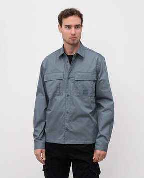 C.P. Company Metropolis Синя сорочка з фактурним логотипом LSH047A006472A