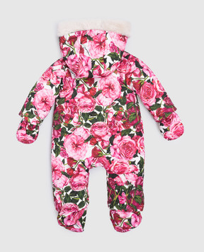 Dolce&Gabbana Детский розовый комбинезон в цветочный принт. L2JO3GISMID