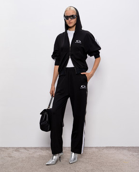 Balenciaga Чорна спортивна куртка з вишивкою логотипа 837513TSVX2