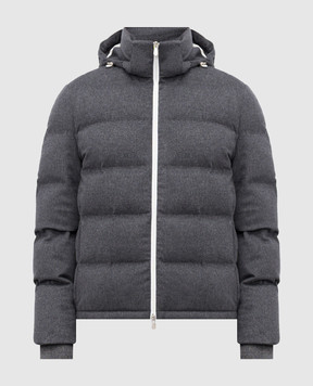 Brunello Cucinelli Серая пуховая куртка из шерсти MQ4631826