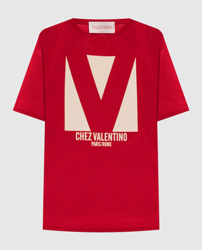 Valentino Червона футболка з принтом CHEZ VALENTINO 6B3MG24H95W