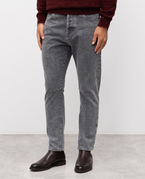 Brunello Cucinelli Сірі джинси з патчем логотипа M234PX1290