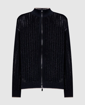 Brunello Cucinelli Черный ажурный кардиган MSB582006