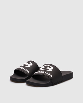 Balenciaga Чорні слайдери з логотипом 689031W1SA6