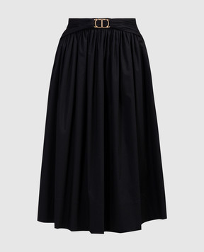 Twinset Черная юбка с металлическим логотипом 241TT2023