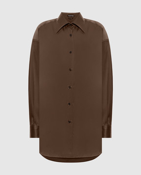 Tom Ford Коричнева блуза із шовку CA3211FAX881