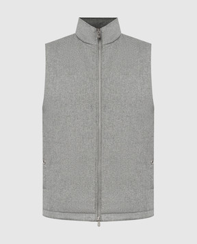 Brunello Cucinelli Серый пуховый жилет из шерсти MM4631776