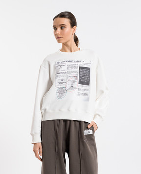 Maison Margiela MM6 Белый свитшот с принтом с логотипом S52GU0242M25012
