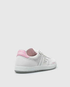 Balmain Сірі замшеві кросівки Swan з логотипом DN1VI735LWSC