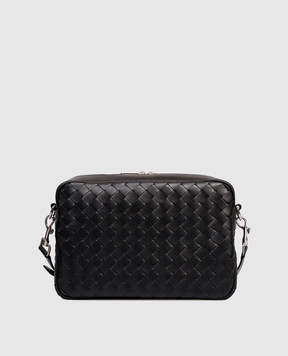 Bottega Veneta Чорна шкіряна сумка з плетінням 755925V2HL1
