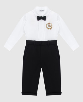 Dolce&Gabbana Детский комплект из рубашки и брюк с вышивкой логотипа L11O93G7N6J
