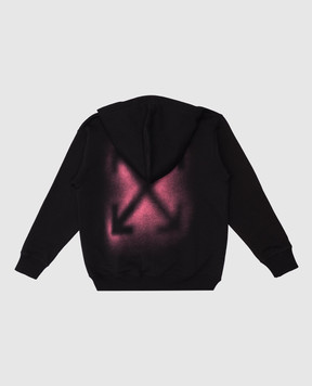 Off-White Дитяча чорна спортивна куртка з принтом OGBE001S25FLE001
