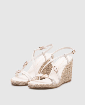 Stuart Weitzman Білі шкіряні босоніжки GEORGIE SK804