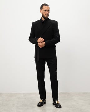 Dolce&Gabbana Чорні штани з вовни GY6UETFU27J