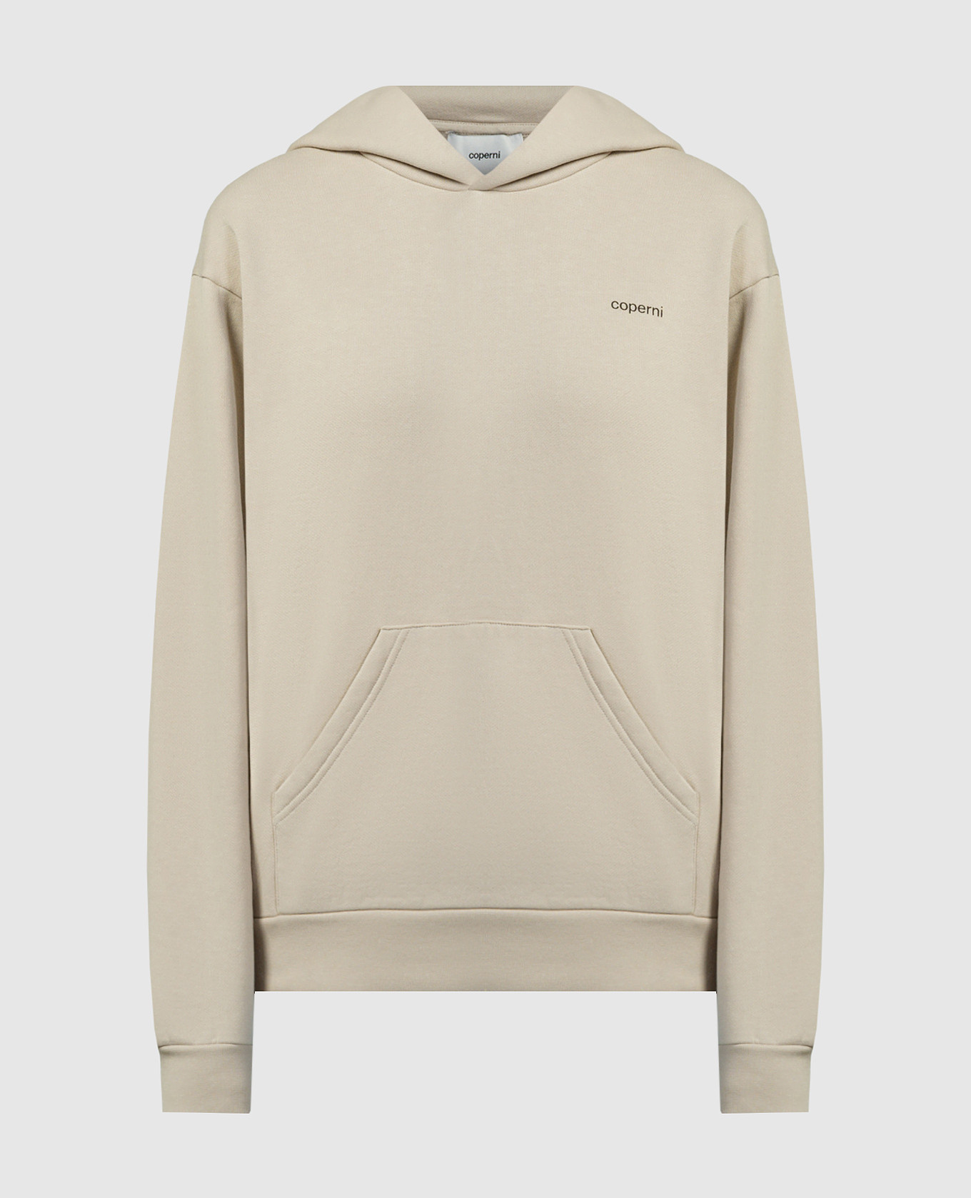 Beige logo print hoodie