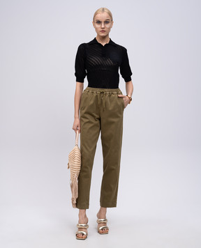 Twinset Черное поло в ажурный узор 251TT3130