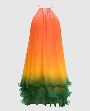 Casablanca Помаранчева сукня Rainbow Gradient із шовку WS24DR10701