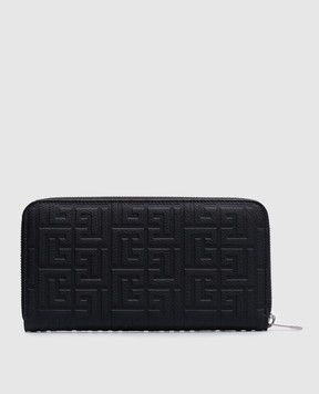 Balmain Черный кожаный кошелек с логотипом DM1OB062LPSE