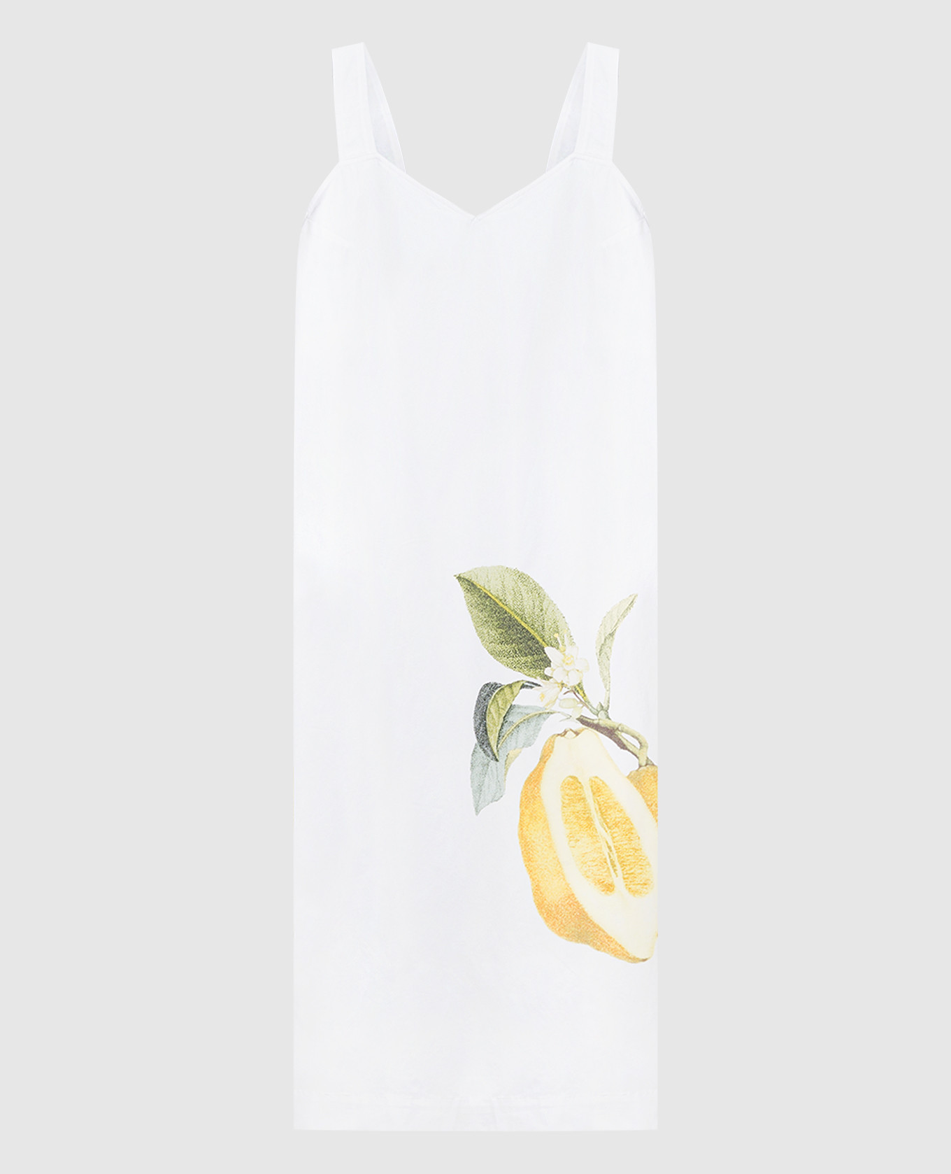 

Белое платье SESIA в принт Lemon, Белый, Повседневные платья