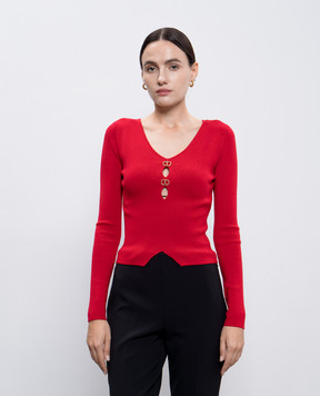Twinset Красный пуловер с логотипом 242TT3031