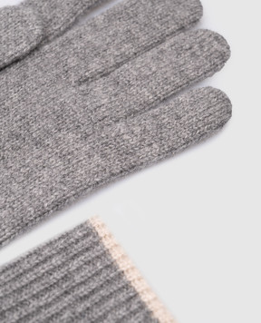 Brunello Cucinelli Серые меланжевые перчатки из кашемира M2293118