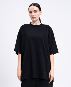 Vetements Чорна футболка з вишивкою логотипа UH76TR100Bw