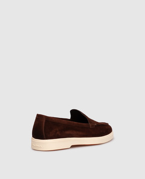 Santoni Коричневые замшевые лоферы WUYA71876TISSAEA