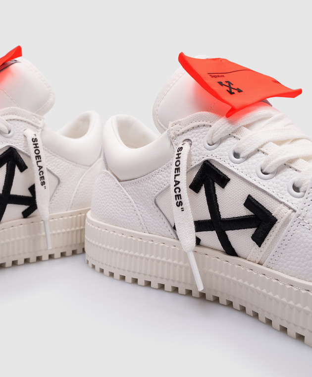 Off-White Белые комбинированные кеды Low Top 3.0 Off Court с логотипом OMIA29KC99LEA001 изображение 5