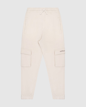 Off-White Детские брюки джогеры с принтом логотипа OBCH005S25FLE001