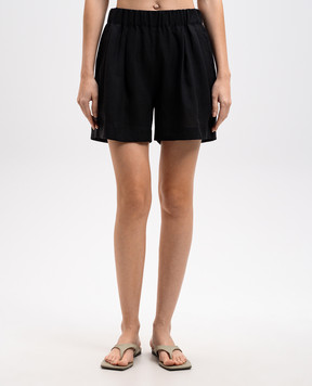 Asceno Черные шорты Zurich из льна B027F06C01