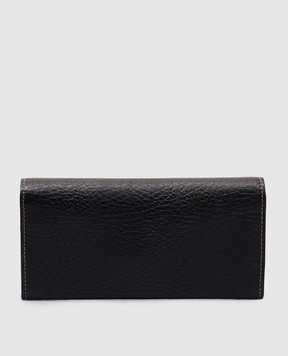 Brunello Cucinelli Черный кожаный кошелек с логотипом MWZIU255