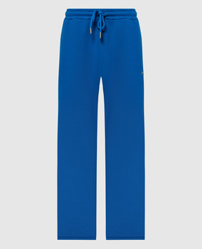 Off-White Синие спортивные брюки с вышивкой Bandana Arrow OMCH054S24FLE002