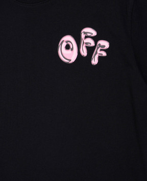 Off-White Детская чёрная футболка Вalloon Аrrow OGAA001S25JER00B