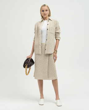 Bottega Veneta Бежевая ажурная рубашка 782284V3WM0