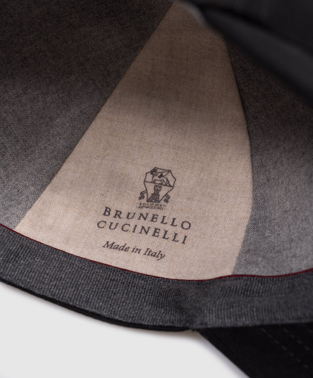Brunello Cucinelli Черная кепка с вышивкой логотипа M252D9850 изображение 4