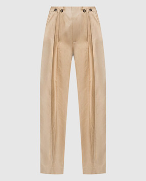 Victoria Beckham Бежевые брюки с защипами 1124WTR005121C